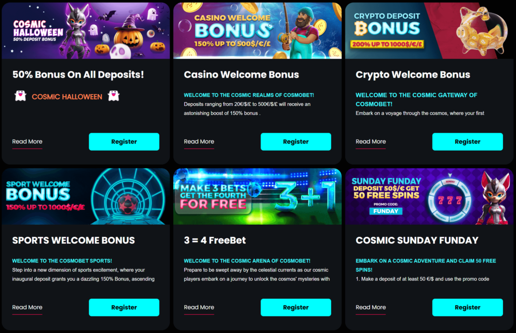 Cosmobet бонуси та акції